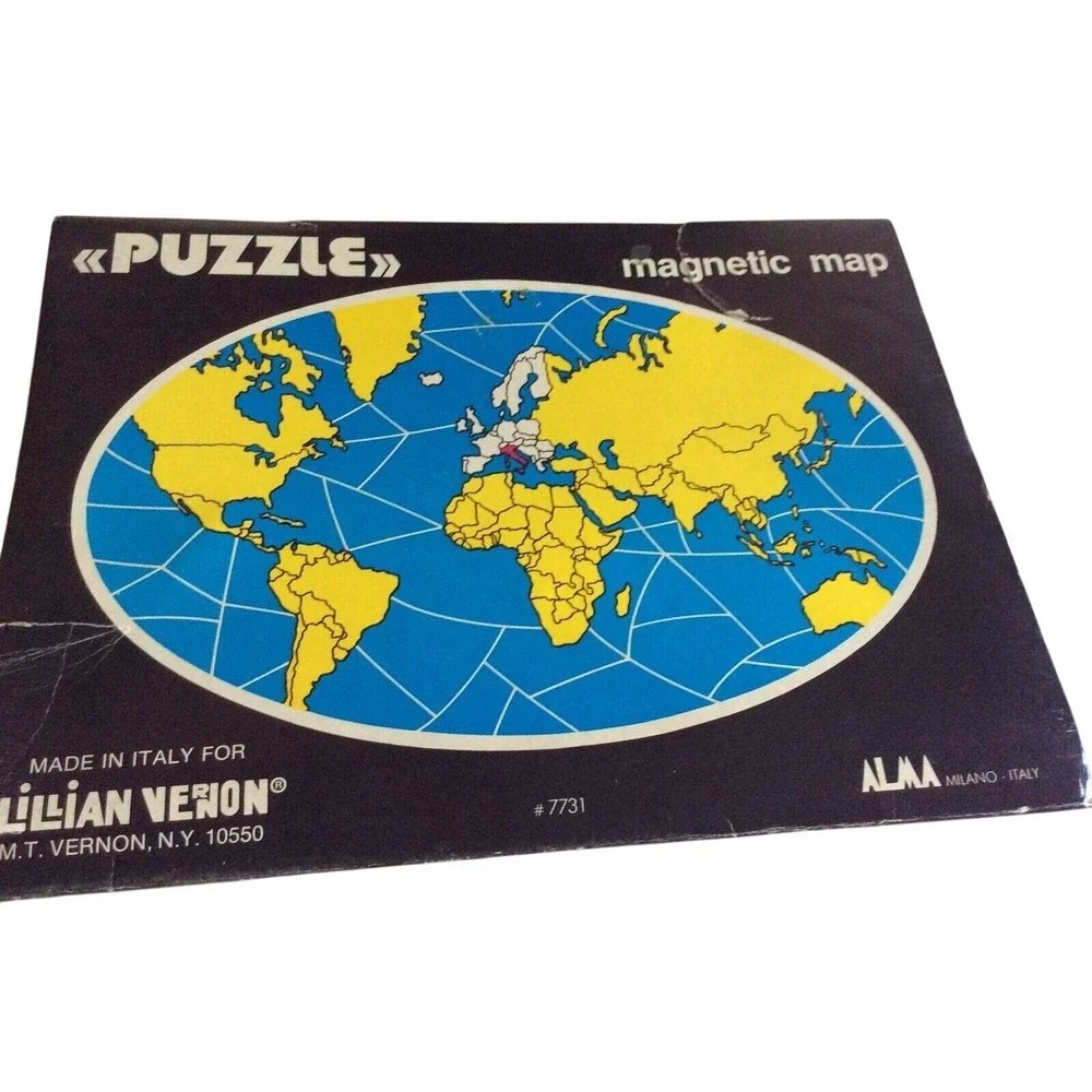 Vintage Lillian Vernon‎ Magnetic World Puzzle #7731